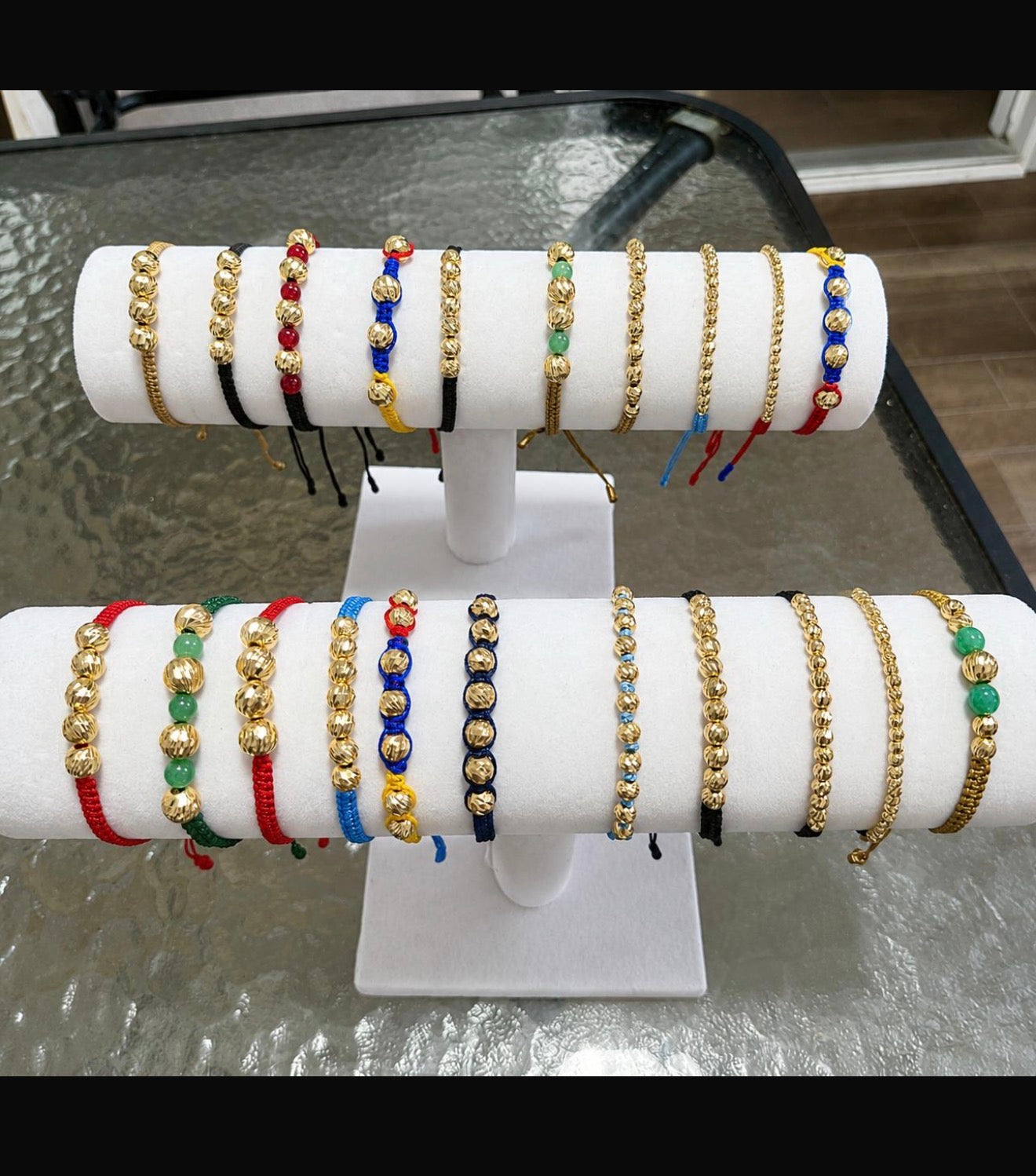 Pulseras de balines diamantados